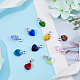 SuperZubehör 60 Stück 10 Farben Glas-Herz-Anhänger facettierte transparente Perlen Charms Kristall Liebesanhänger mit Biegeringen für DIY-Ohrring-Armband-Halskette-Schmuckherstellung PALLOY-PH01484-4