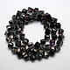 Half Plated Crystal Glass Cube Beads Strands EGLA-F023-D03-2