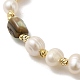 Braccialetti con cursore con perle naturali e perline di conchiglia BJEW-C051-57G-2