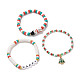 3 pièces 3 styles ensemble de bracelets extensibles en argile polymère heishi surfeur BJEW-TA00262-1
