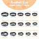 Biyun 15Pcs 15 Styles Synthetic Hematite Plain Band Finger Rings RJEW-BY0001-01-3