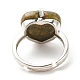 Anello regolabile con cuore in pietra preziosa RJEW-G256-02P-4