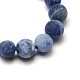 Frosted Natural Sodalite Round Bead Strands G-M064-4mm-01-2