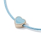 Bracelet de perles tressées en forme de cœur en alliage et émail BJEW-JB09737-06-4