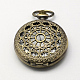 Vintage rondes alliage de zinc cadrans plats montre à quartz pour création de montre de poche collier pendentif  WACH-R005-M01-2