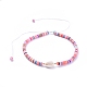 Handmade Polymer Clay Heishi Beads Braided Necklaces NJEW-JN02725-1