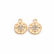 Brass Micro Pave Clear Cubic Zirconia Charms KK-S356-458-NF-1