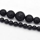 Facettes pierre noire naturelle ronde graduée perles brins G-E302-031-1