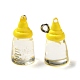 透明樹脂ペンダント  牛乳瓶のチャーム  プラチナトーンの亜鉛合金ループ付き  緑黄  20x9mm  穴：2mm RESI-R440-03A-3