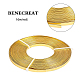 Benecreat 10m（33ft）5mm幅の金アルミニウムフラットワイヤー陽極酸化フラットアーティスティックワイヤージュエリークラフトビーズ作り用  10 m /ロール AW-BC0002-01A-5mm-2