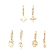 3 Paar asymmetrische Ohrringe aus Edelstahl mit 3 Stilen: Stern EJEW-B020-14G-1