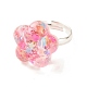 3D Resin Flower with Star Adjustable Ring RJEW-JR00456-4