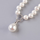Collares con colgante de perlas de concha redonda NJEW-P232-C-3