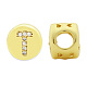 Brass Micro Pave Clear Cubic Zirconia Beads KK-T030-LA843-TX3-1