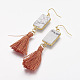 Nylon Thread Tassel Earrings EJEW-E202-A05-1