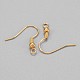 Golden Brass Earring Hooks Ear Wire Hooks X-KK-Q261-5-2