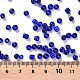 ガラスシードビーズ  トランスペアレント  ラウンド  ブルー  6/0  4mm  穴：1.5mm  約1000個/100g X1-SEED-A004-4mm-8-3