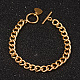 Coeur bracelets de la chaîne de trottoir 304 en acier inoxydable BJEW-K058-G-1