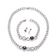 304 orecchini a bottone in acciaio inossidabile e collane con ciondoli e braccialetti con braccialetti per gioielli SJEW-L135-01E-1