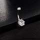 Platinum Plated Body Jewelry Cubic Zirconia Brass Navel Ring Navel Ring Belly Rings AJEW-EE0001-05B-3
