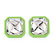 Crystal Rhinestone Square Stud Earrings with 925 Sterling Silver Pins for Women MACR-S275-039A-2