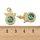 Brass Micro Pave Cubic Zirconia with Synthetic Opal Pendants KK-D096-01B-G-3