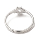 304 anillo ajustable de flores de acero inoxidable para mujer. RJEW-M149-03P-2