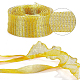 ラッピング用銅線メッシュリボン  結婚式の花柄  ジュエリー作り  DIYビーズクラフト  ゴールド  15mm  1 M /箱 DIY-WH0221-31B-02-4