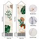 AHANDMAKER Pack of 2 Minimalist Leaves Tapestries Leaves Vertical Bohemian Tapestry Minimalist Bohemian Leaves Tassel Tapestry Wall Hanging for Bedroom Living Room Home AJEW-WH0399-055-3