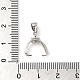 925 pieza de plata de ley chapada en rodio con micro pavé de circonita cúbica transparente para picahielos STER-NH0001-53P-3