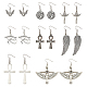 Fibloom 8 paia 8 sytle bat e croce ankh e occhio di ra/re e orecchini pendenti in lega di zinco egiziano EJEW-FI0001-37-1