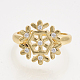 Ciondoli in ottone con zirconi cubici e orecchini a bottone e anelli regolabili set di gioielli SJEW-S043-07-2