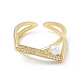 Rack Plating Eco-Friendly Brass Micro Pave Clear Cubic Zirconia Rings RJEW-B025-02G-2