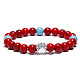 Bracelets extensibles en perles turquoise synthétiques pour femmes et hommes XZ2326-8-1