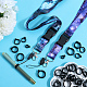 GORGECRAFT 42PCS Anti-Lost Necklace Lanyard Set Including 2PCS Anti-Loss Pendant Strap String Holder with 40PCS 8&13&16&18&20mm Black Silicone Rubber Rings for Office Key Chains Outdoor Activities DIY-GF0008-31-4