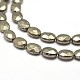 Faceted Oval Natural Pyrite Beads Strands G-I126-13-14x10mm-3