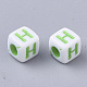 Белые непрозрачные акриловые бусины MACR-R869-01H-2