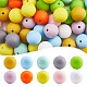 100 pièces perles de silicone 15mm perles de silicone rondes en vrac coloré kit de perles de silicone pour porte-clés bijoux bricolage artisanat faisant JX305A-1