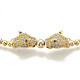 Brass Braided Bead Bracelets ZIRC-T006-22G-01-2