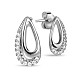TINYSAND Sterling Silver Water drop Shaped Stud Earring TS-E364-S-2