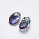 Transparent Spray Painted Glass Charms GLAA-R211-05-F02-2