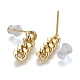 Boucles d'oreilles pendantes à chaîne gourmette en laiton EJEW-F260-07A-G-2