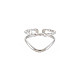 304 двойное кольцо из нержавеющей стали с открытой манжетой для женщин RJEW-S405-211P-1