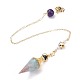 Resin Hexagonal Pointed Dowsing Pendulums(Brass Finding and Gemstone Inside) G-L521-A05-2