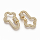 Brass Micro Pave Clear Cubic Zirconia Screw Carabiner Lock Charms ZIRC-T010-09G-2