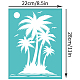 OLYCRAFT 2Pcs Self-Adhesive Silk Screen Printing Stencil Coconut Tree Pattern Mesh Transfers Stencil Sun and Sea Gull Silk Screen Stencil for Painting on Wood DIY T-Shirt Fabric 22x28cm DIY-WH0338-071-2