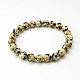 Bracelets de perles rondes en jaspe dalmatien naturel BJEW-G073-16-1