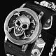 Fort alliage crâne quatily montres à quartz pu style punk en cuir WACH-N043-12-2