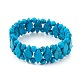 Bracelets extensibles en turquoise synthétique BJEW-E355-01-2