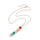 Разноцветные стеклянные круглые ожерелья с подвесками из бисера NJEW-JN04581-01-4